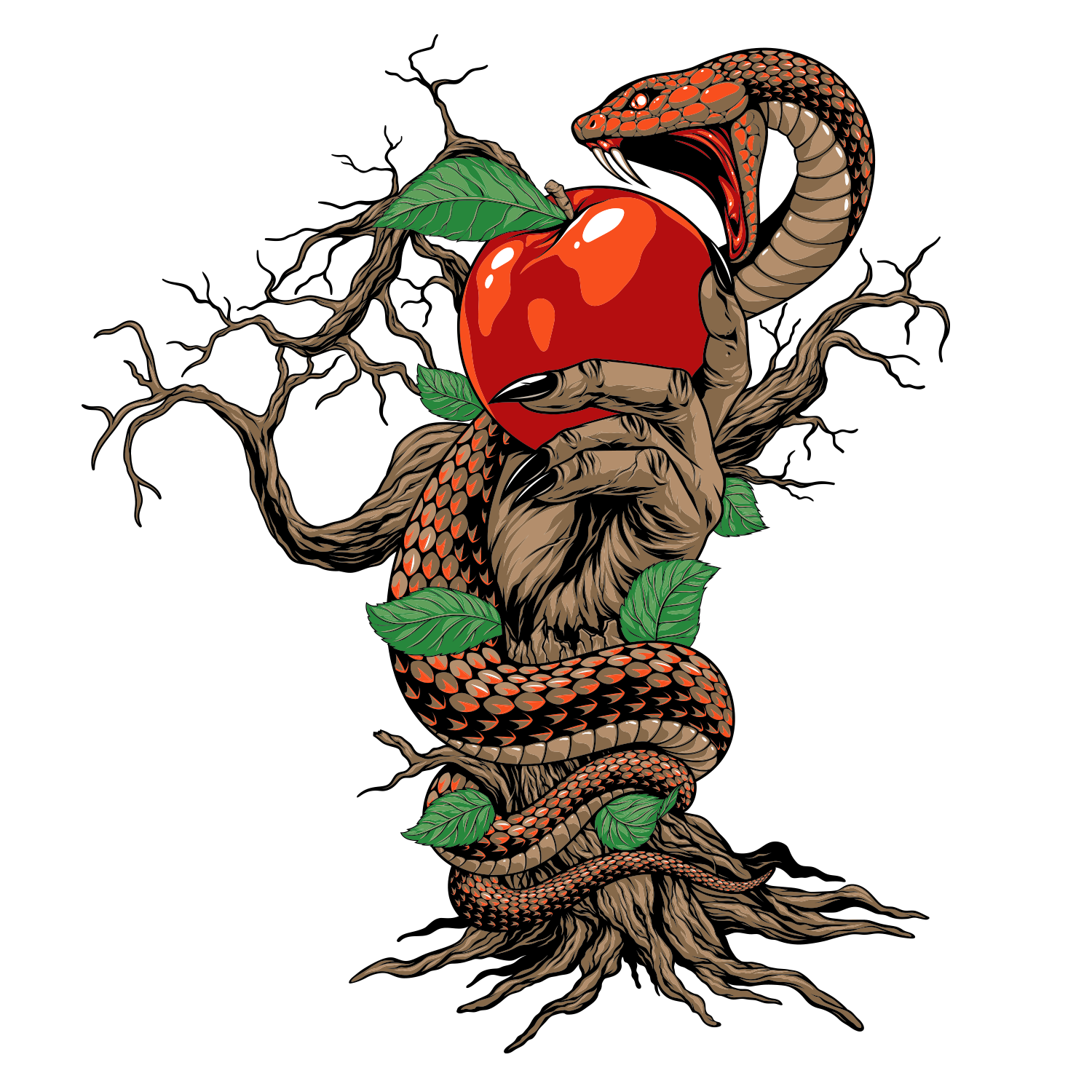 Apple Snake Sticker