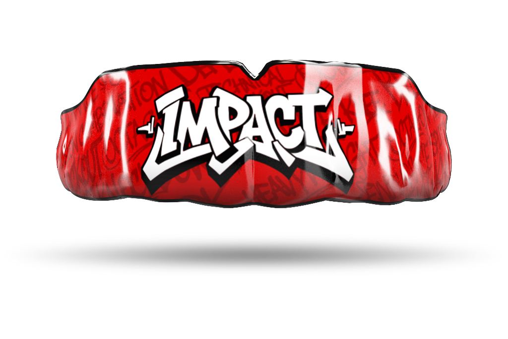 Impact Graffiti Logo - White on Red