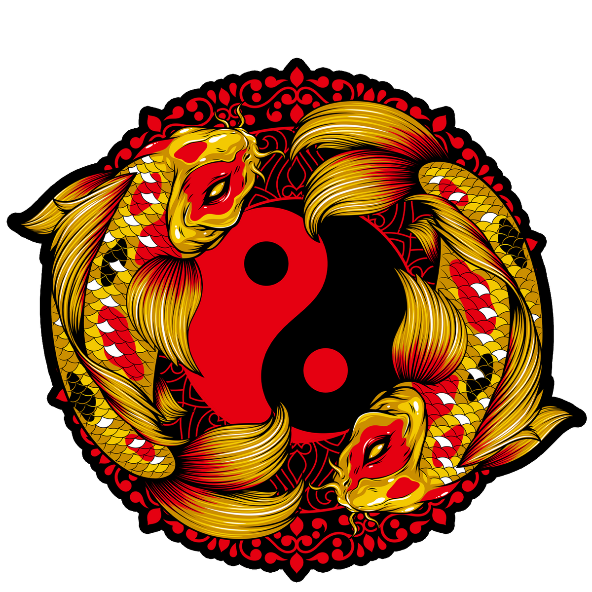 Koi Yin &amp; Yang Sticker