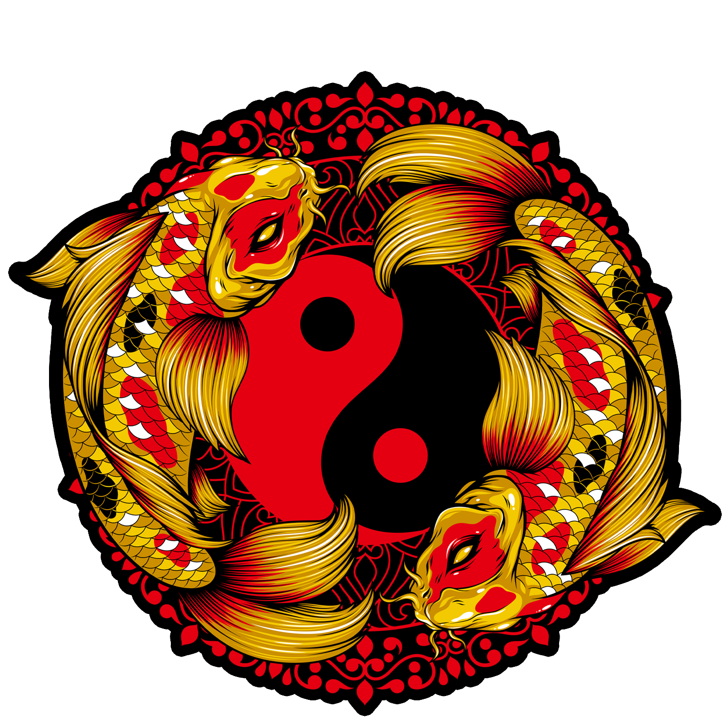 Koi Yin & Yang Sticker