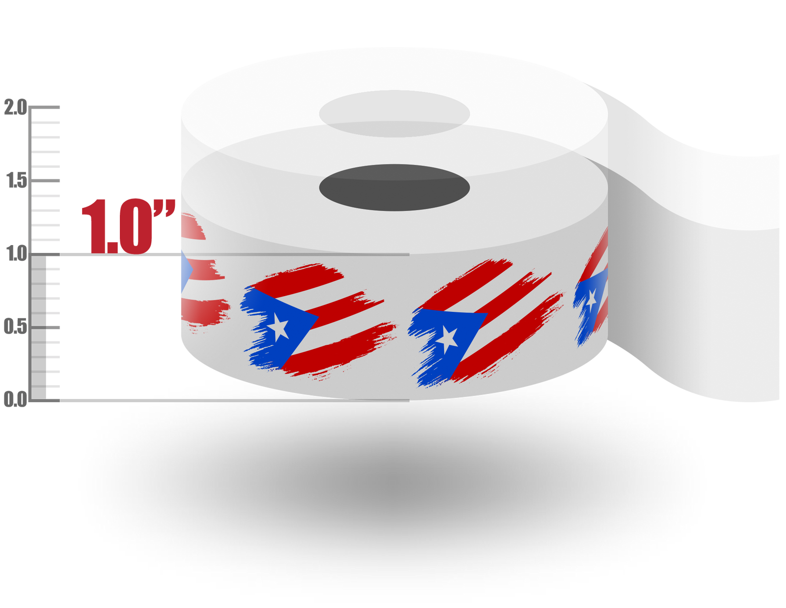 1" Puerto Rican Flag Tape