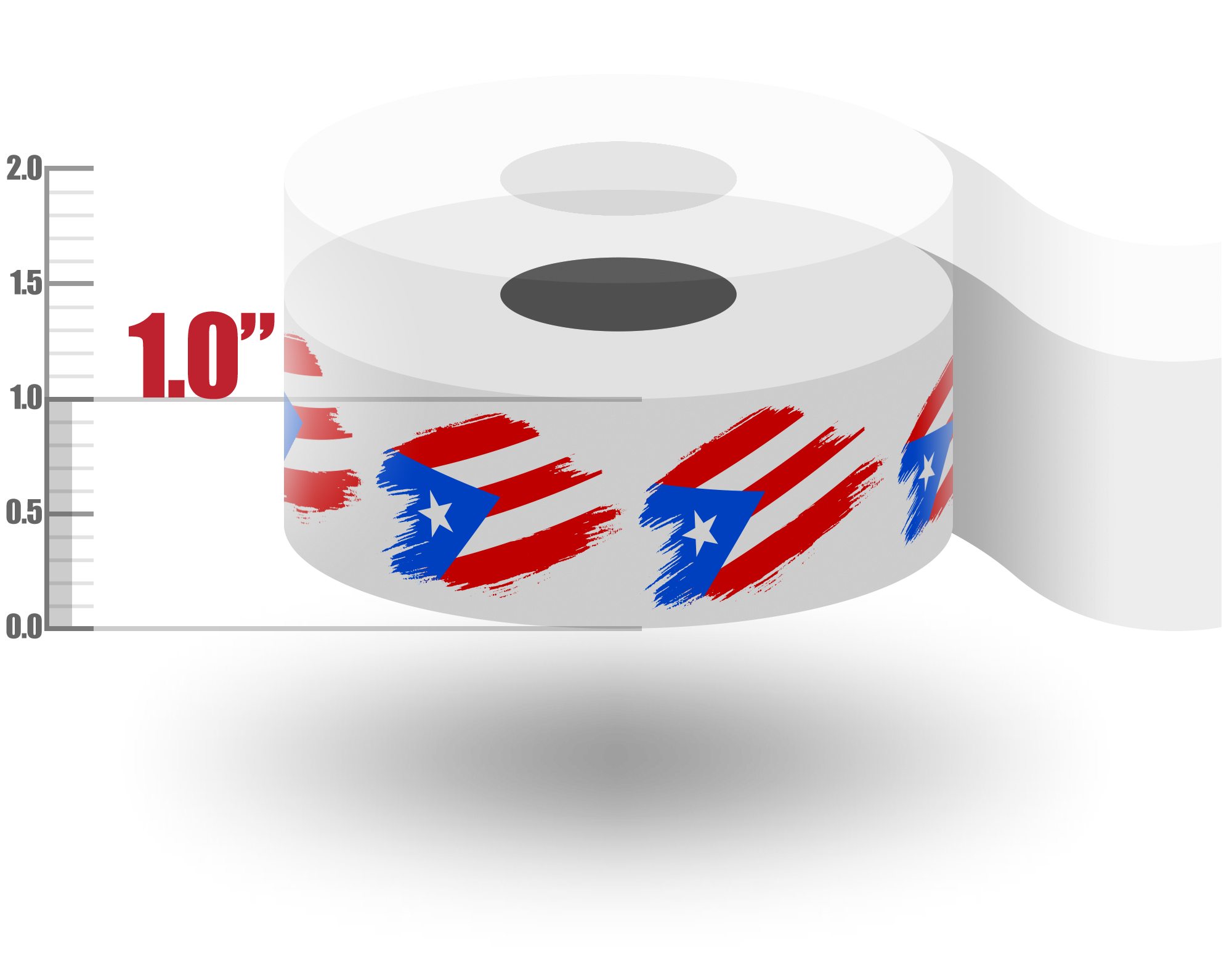 1" Puerto Rican Flag Tape