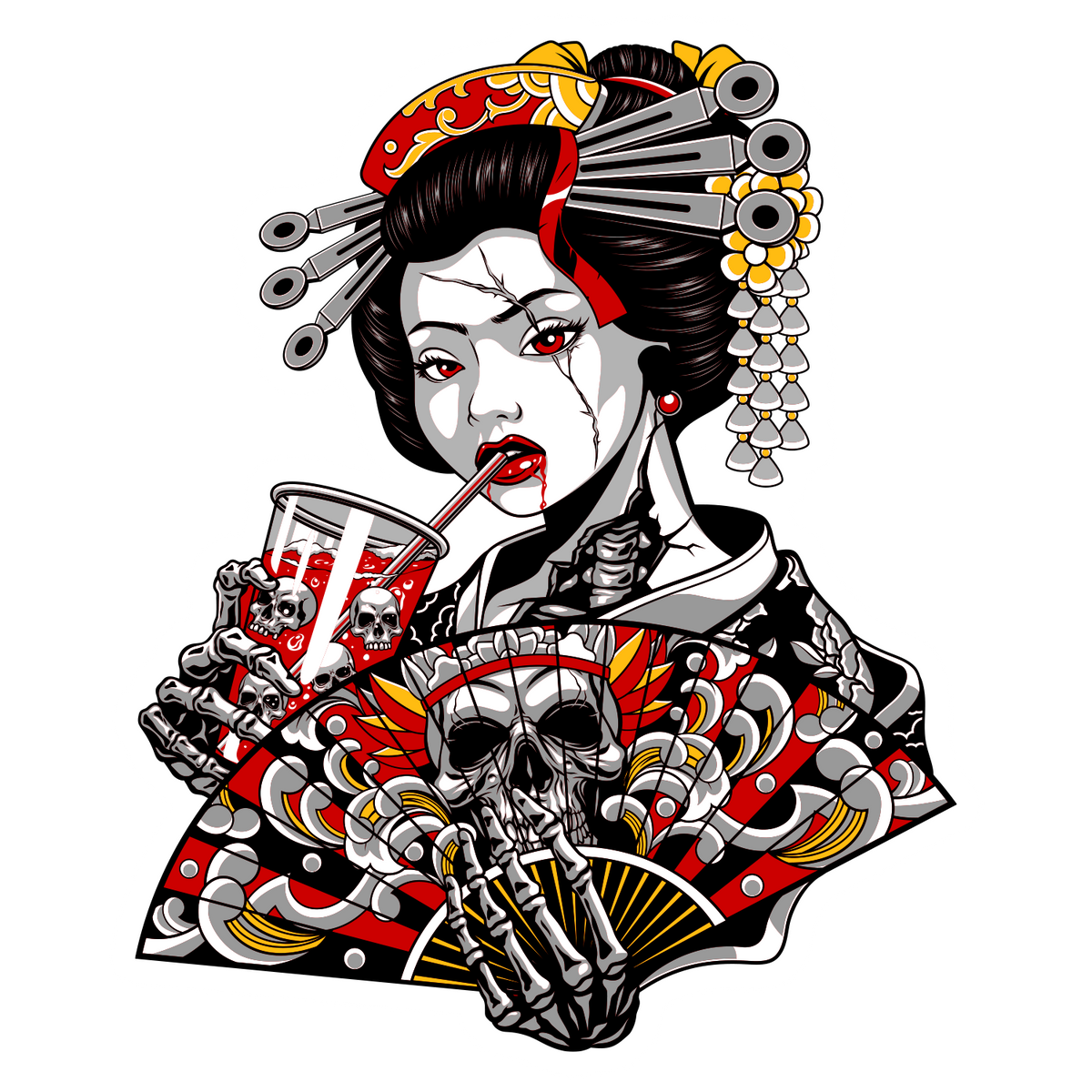 Geisha Girl Sticker