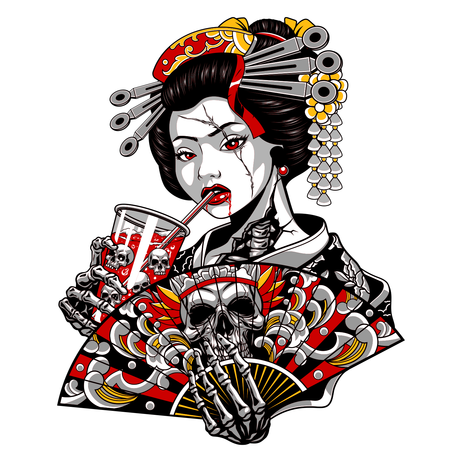 Geisha Girl Sticker