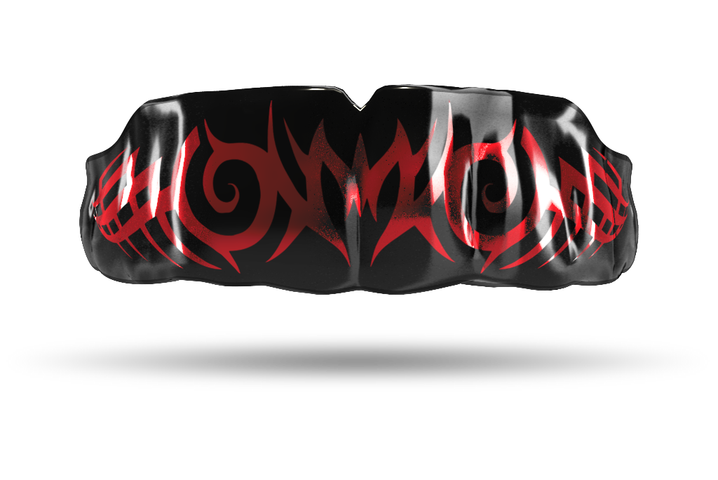 Chrome Red Tribal On Black