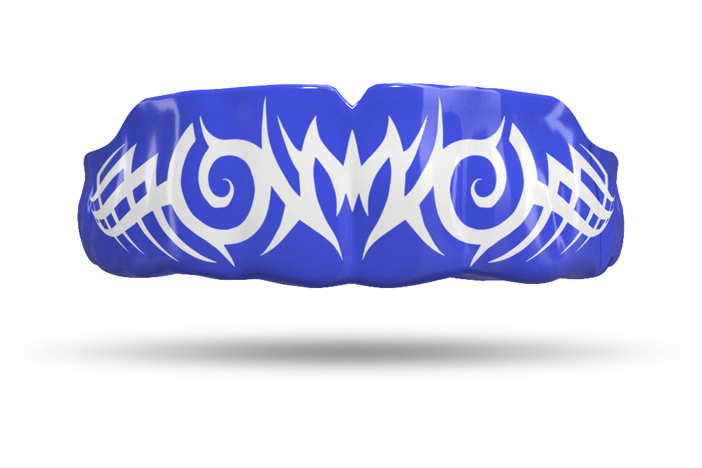 White Tribal On Royal Blue