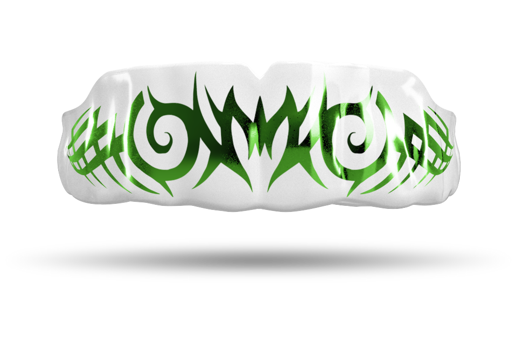 Chrome Emerald Green Tribal On White