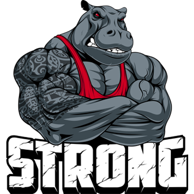 Hippo Strong Sticker